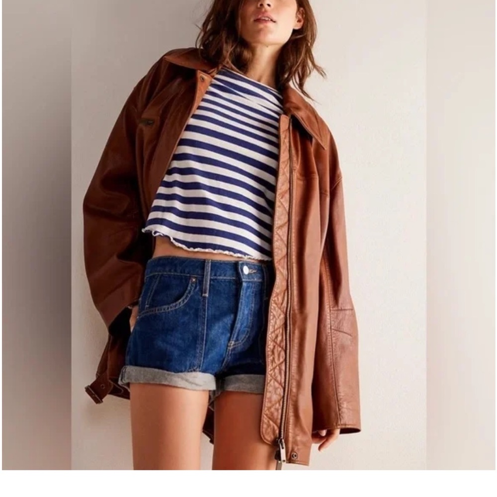 NWOT Free People Viral Oracle Leather Jacket